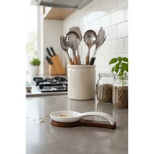 Suo Home Basenoir Akasya Altlıklı Porselen Kaşıklık (24X8 Cm)