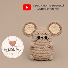 Mühre Sevimli Fare Kendin Yap Örgü Kiti Yeni Başlayanlar Için Videolu Amigurumi Örgü Oyuncak Seti Pratik Örgü Ip