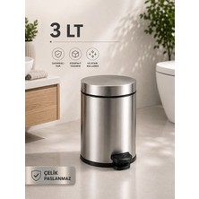 Organix Home Çöp Kovası Çelik 3 litre  Paslanmaz Çelik gövdesi ile uzun ömür sunar.