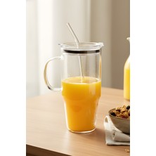 Laletta Classic Mika Kapaklı Cam Pipetli Termos Bardak 1200 ml – Sızdırmaz Termos, Soğuk ve Sıcak