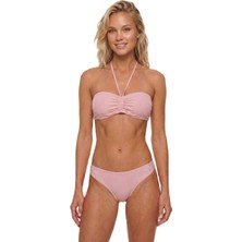 Donlaritta Kadın Büzgü Detaylı Boyundan Bağlamalı Straplez Bikini Takımı