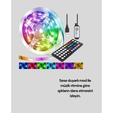 Yazline Global Bluetooth Kontrollü Smart Şerit LED 10M Sese Duyarlı Rgb Aydınlatma