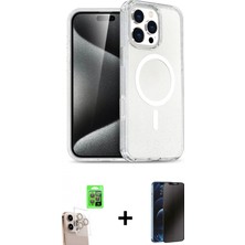Marsilyan™- iPhone 16 Pro Max Kılıf Nova Asil Prime - Siyah 3D Antistatik Hayalet Cam Ekran Koruyucu + Raze Metal Kamera Lens - Nlgy