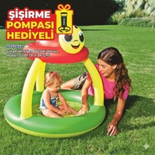 Direkstoktan Çocuk Havuzu Gölgelikli Uğur Böcekli 91 x 84 cm Şişirme Pompası Hediyeli - Bestway 52181 Inflatable Ladybug Kids Pool With Sunshade Canopy