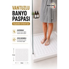 2 Adet Kare Masajlı Vantuzlu Yapışır Silikon Banyo & Duş Kaydırmazı & Küvet Paspası 54X54 cm M-150