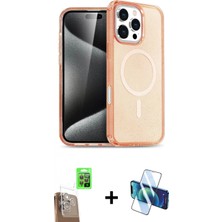 Marsilyan™- iPhone 16 Pro Max Kılıf Nova Asil Prime - Siyah 3D Antistatik Cam Ekran Koruyucu + Raze Metal Kamera Lens - Cltm