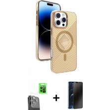 Marsilyan™- iPhone 16 Pro Max Kılıf Nova Modern Prime - Siyah 3D Antistatik Hayalet Cam Ekran Koruyucu + Raze Metal Kamera Lens - Sh