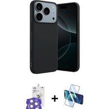 Marsilyan™- iPhone 17 Pro Max Kılıf Kozmos Yansıma Özel Seri - Siyah 3D Antistatik Cam Ekran Koruyucu + Bilvis Titan Kamera Lens - Gs