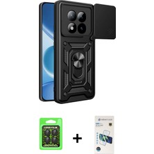 Marsilyan™- Redmi Note 15 Pro 5g Kılıf Ahenk Klasik - Siyah 3D Antistatik Cam Ekran Koruyucu + Raze Metal Kamera Lens - Sh