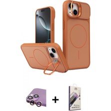 Marsilyan™- iPhone 15 Kılıf Iz Modern Prime - Siyah Bilvis 3D Mat Cam Ekran Koruyucu + Raze Metal Kamera Lens - Pe
