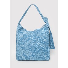 Mavi Etnik Desenli Denim Omuz Çantası 1913823-31558