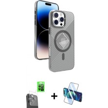 Marsilyan™- iPhone 16 Pro Max Kılıf Nova Modern Prime - Siyah 3D Antistatik Cam Ekran Koruyucu + Raze Metal Kamera Lens - Sh
