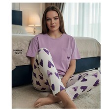 Mihra Kadın Compakt Penye Bisiklet Yaka Kısa Kol Ince Pijama Takımı 90791L - 1 Adet
