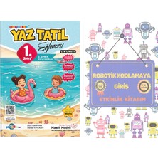 Mavi Boncuk 1. Sınıf Şifreli Yaz Tatil Eğlencesi ve Robotik Kodlamaya Giriş Etkinlik Kitabım Seti 2 Kitap