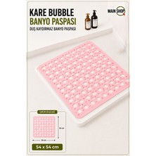2 Adet Kaydırmaz Duşakabin Banyo ve Duş Paspası Kare Bubble 54 x 54 cm M-149
