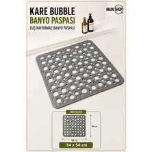 MAİN SHOP 2 Adet Kare Bubble Bath Math Banyo & Duş Kaydırmazı Antrasit Renk 54x54 cm M-149