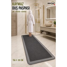 MAİN SHOP Duş Banyo Paspası Kaymaz Tabanlı Hızlı Kurur Su Emici Paspas Yazısız Gri Model 158X38CM M-9