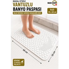 MAİN SHOP 1 Adet Vantuzlu Banyo ve Duş Kaydırmazı Duşa Kabin Küvet Içi Paspası Balık Desenli 35 x 68 cm M-10