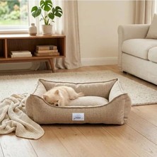 Krem Renk Dokuma Kedi & Köpek Yatağı - Çıkarılabilir Iç Minderli
