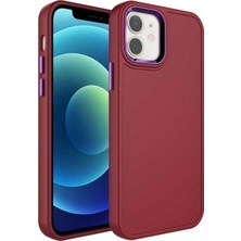 Apple iPhone 12 Uyumlu Kılıf Metal Çerçeve ve Buton Tasarımlı Sert Zore Botox Kapak