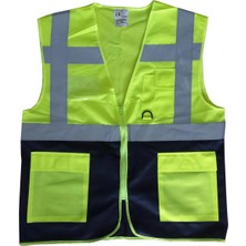Zenvia Mey Ithalat® Yönetici Ikaz Yeleği Sarı/lacivert S Beden