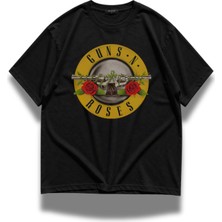 Fuddy Moda Unisex Oversize Rock Band Guns N' Roses Baskılı Bisiklet Yaka Tişört