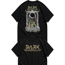 Fuddy Moda Unisex Dark Tranquillity Sırt Baskılı Bisiklet Yaka Tişört, Oversize Hard Rock Band Temalı T-Shirt