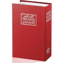 Gizli Kilitli Kitap Görünümlü Çelik Kumbara, Bordo Renkli