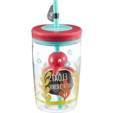 470 ml Mavi Tritan Bardak, Pipetli ve Taşınabilir Tasarım