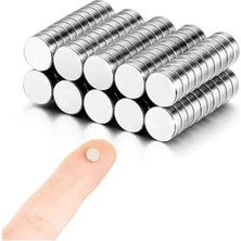 100 Adet Yuvarlak Neodyum Mıknatıs, 6 mm Çap ve 1 mm Kalınlık