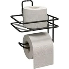Mat Siyah Ahşap Banyo Rafı, Paslanmaya Dayanıklı Tasarım