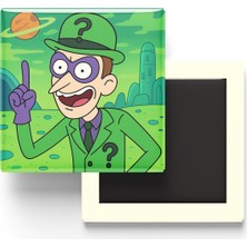 İberk The Riddler - 9x9 cm Baskılı Kare Buzdolap Magneti (Rozetli)