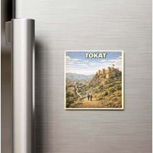 İberk Tokat Şehri - Pop-Art Travel - 9x9 cm Buzdolap Magneti