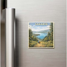 İberk Sakarya Şehri - Pop-Art Travel - 9x9 cm Buzdolap Magneti