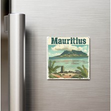İberk Mauritius Mauritius - Posta Pulu Temalı Ülke - Baskılı Buzdolap Magneti Kare - 9x9 cm