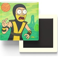 İberk Scorpion - 9x9 cm Baskılı Kare Buzdolap Magneti (Rozetli)