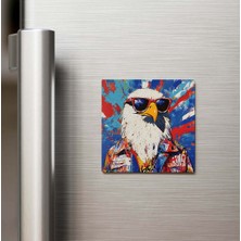 İberk Eagle - Kartal - Güneş Gözlüklü Style - Buzdolap Magneti - 9x9 cm