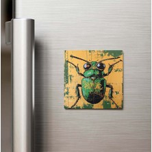 İberk Beetle - Böcek - Güneş Gözlüklü Style - Buzdolap Magneti - 9x9 cm