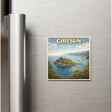 İberk Giresun Şehri - Pop-Art Travel - 9x9 cm Buzdolap Magneti