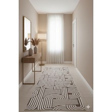 Fuly Consept  Modern Geometrik Yolluk – Kaydırmaz Taban Model FCJ3012 Kahve