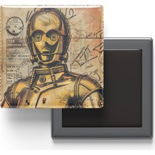İberk C-3po - Baskılı Buzdolap Magneti Kare - 9x9 cm