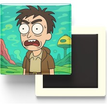 İberk Eren Yeager - 9x9 cm Baskılı Kare Buzdolap Magneti (Rozetli)
