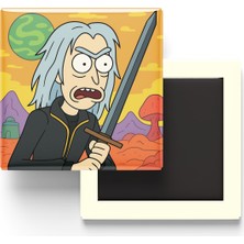 İberk Vicious - 9x9 cm Baskılı Kare Buzdolap Magneti (Rozetli)