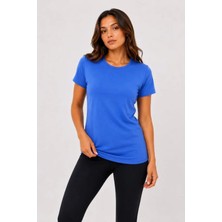 Alyn Wear Basic Tişört Bisiklet Yaka Kısa Kol Günlük Yazlık Slim Fit T-Shirt - Mavi