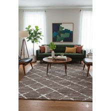 Fuly Consept  Kaymaz Taban Kesme Rulo Yolluk Halı –  Yıkanabilir Modern Koridor Halısı FCJ3001 Kahve