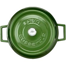 Starseven Lava Trendy Çok Amaçlı Döküm Demir Sığ Tencere Çap 24 cm Yeşil