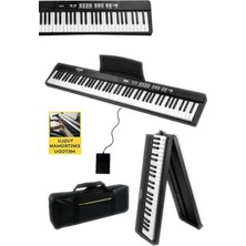MarkEntegra Midex PLX-80BK Taşınabilir Katlanır Dijital Piyano Tuş Hassasiyetli 88 Tuş Bt (Sustain Çanta Metod)