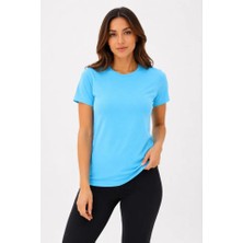 Passense Basic Tişört Bisiklet Yaka Kısa Kol Günlük Yazlık Slim Fit T-Shirt - Turkuaz