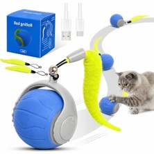 MarkEntegra Etkileşimli Kedi Oyuncağı Topu Turuncu - 3 Modlu Hareketli Akıllı Kedi Topu - USB Şarjlı, 300 Mah, 150 Dakika Kullanım - Kuyruklu Interaktif Kedi ve Köpek Oyuncağı 5 cm