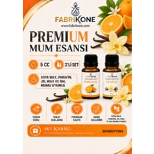 Fabrikone Premium Mum Esansı 5 cc 2'li Set - Portakal, Vanilya - Soya Wax, Parafin, Jel Wax ve Bal Mumu Uyumlu BKFAB2PTVN5